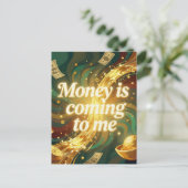 Geld kommt zu mir positive Affirmation  Postkarte (Stehend Vorderseite)