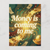 Geld kommt zu mir positive Affirmation  Postkarte (Vorderseite)