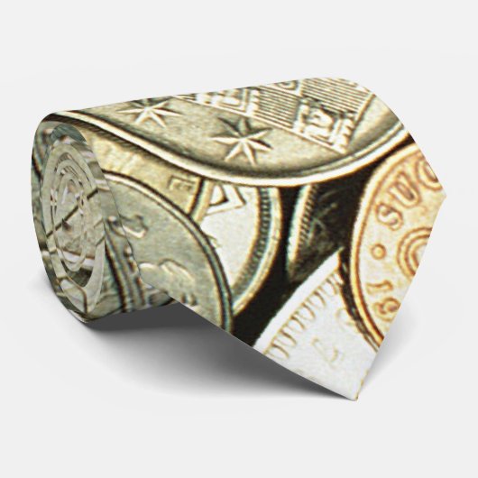 Geld: Krawatte der Münzen-(Muster) (Gerollt)