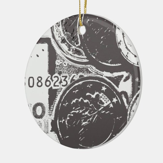 Geld lässt die Welt umgehen Keramikornament (Links)