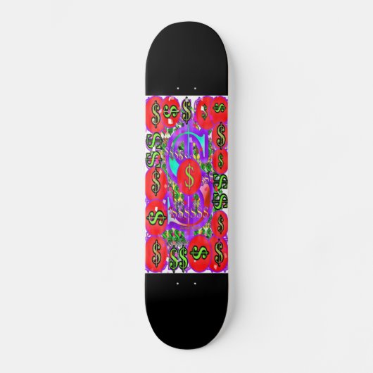 Geld Logo Schwarz Skateboard (Vorderseite)