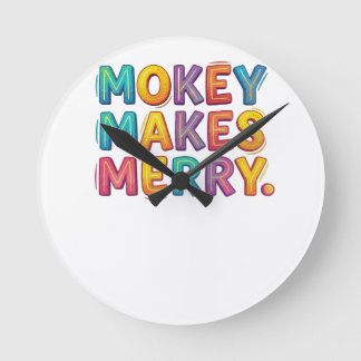 Geld Macht Fröhlich – Bold Lifestyle Tee Runde Wanduhr