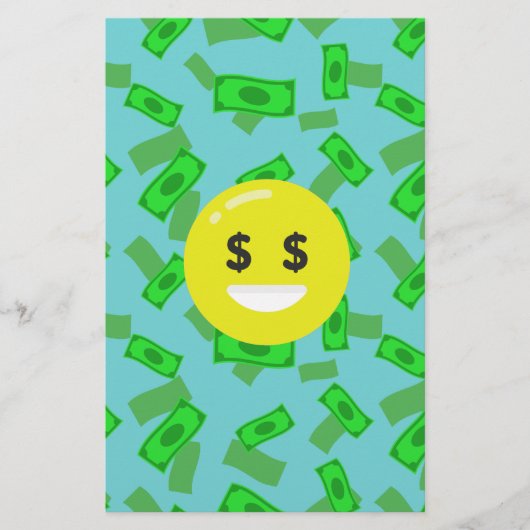 Geld mit Augen Emoji Briefpapier (Vorderseite)