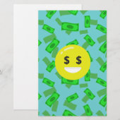 Geld mit Augen Emoji Briefpapier (Vorne/Hinten)
