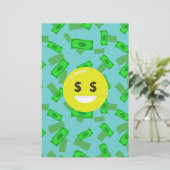 Geld mit Augen Emoji Briefpapier (Stehend Vorderseite)