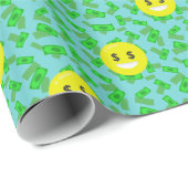 Geld mit Augen Emoji Geschenkpapier (Rolleneckpunkt)