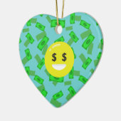 Geld mit Augen Emoji Keramik Ornament (Links)