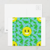Geld mit Augen Emoji Postkarte (Vorne/Hinten)