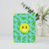 Geld mit Augen Emoji Postkarte (Stehend Vorderseite)