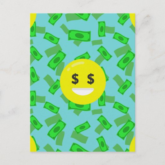 Geld mit Augen Emoji Postkarte (Vorderseite)