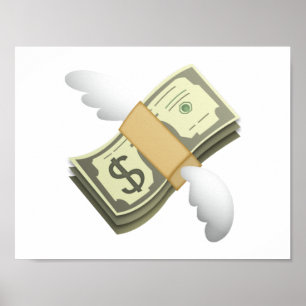 Geld mit Wings - Emoji Poster