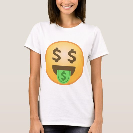 Geld-Mund Emoji T-Shirt (Vorderseite)