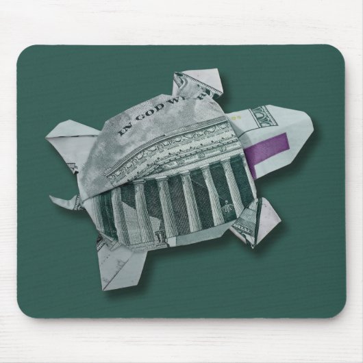 Geld Origami $50 Schildkröte Mousepad (Vorne)