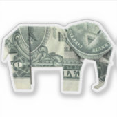 Geld Origami Elefant Aufkleber (Vorderseite)