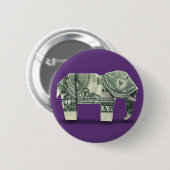Geld Origami Elefant Button (Vorne & Hinten)