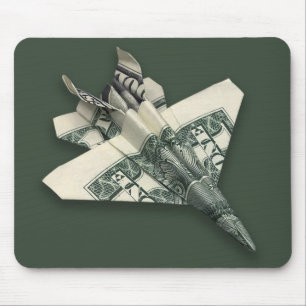 Geld Origami F-18-Jetjäger Flugzeug Mousepad