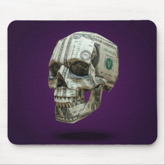 Geld-Origami-Menschenschädel Mousepad