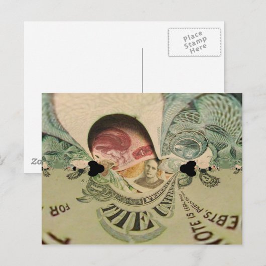 Geld Postkarte (Vorne/Hinten)