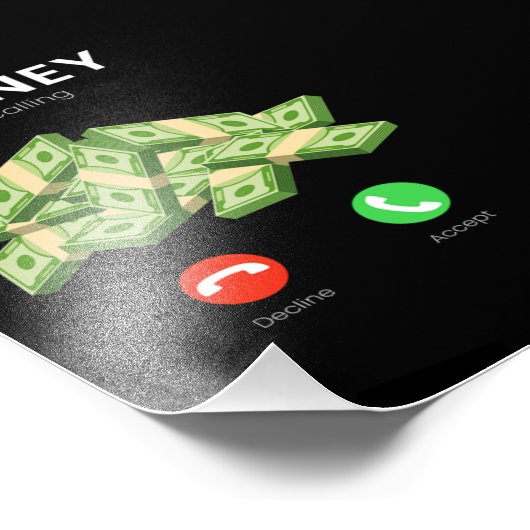 Geld ruft Geld Millionär Handel Fotodruck (Ecke)