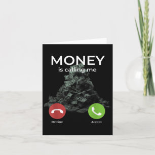 Geld Ruft Mich Ankommender Anruf Bargeld Stapel Mo Karte