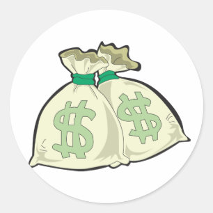 Geld sackt Aufkleber ein