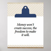 Geld schafft kein Erfolgsquote Poster (Vorne)