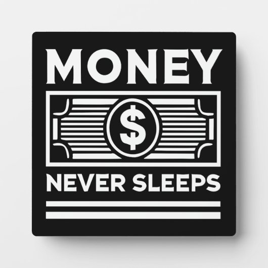 Geld schläft nie - Hustle, Grind, Erfolg Fotoplatte (Vorderseite)