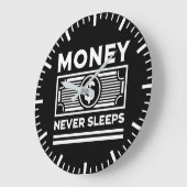 Geld schläft nie - Hustle, Grind, Erfolg Große Wanduhr (Winkel)