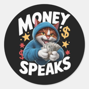 GELD SPEAKS RUNDER AUFKLEBER