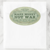 Geld statt Kriegsaufkleber Ovaler Aufkleber (Tasche)