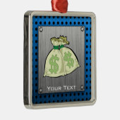 Geld-Taschen; Metall-Blick Silbernes Ornament (Rechts)