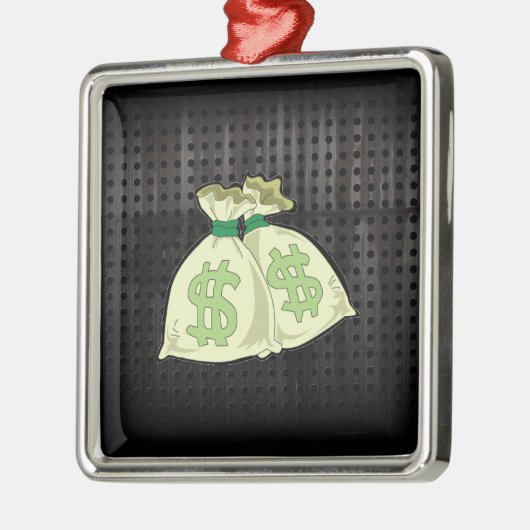 Geld-Taschen; Schroff Silbernes Ornament (Links)