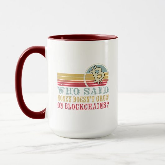 Geld wächst über Blockchains | Kryptoruhestand Tasse (Links)