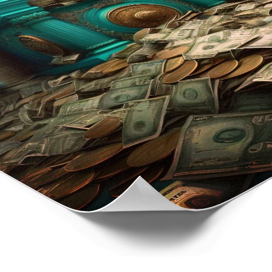 Geld Wohlstand Überfluss Treaseraum Poster (Ecke)