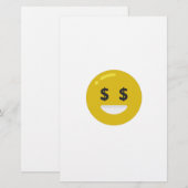 Geldauge Emoji Briefpapier (Vorne/Hinten)