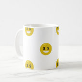 Geldauge Emoji Kaffeetasse (Vorderseite Links)