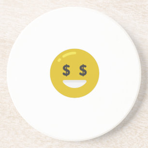 Geldauge Emoji Sandstein Untersetzer