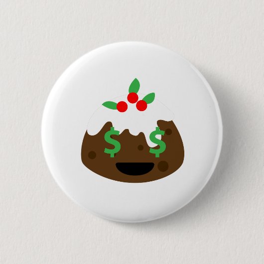 Geldaugen Weihnachtskuchen Button (Vorderseite)