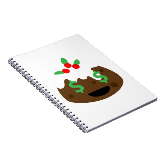 Geldaugen Weihnachtskuchen Notizblock (Rechte Seite)