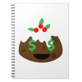 Geldaugen Weihnachtskuchen Notizblock (Vorderseite)