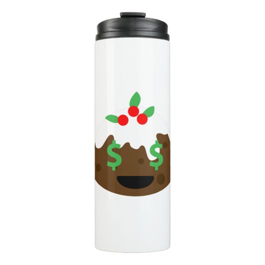 Geldaugen Weihnachtskuchen Thermosbecher (Vorderseite)