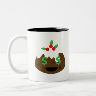 Geldaugen Weihnachtskuchen Zweifarbige Tasse