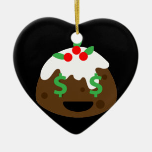 Geldaugen-Weihnachtspudding Keramik Ornament