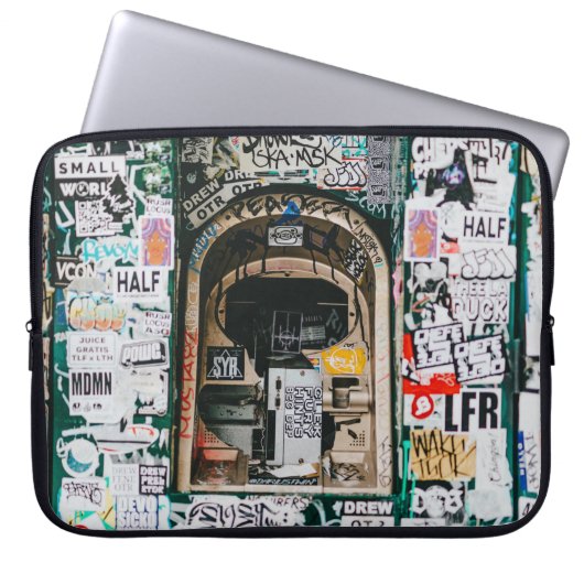 Geldautomat mit GRAFFITI Laptopschutzhülle (Vorderseite)