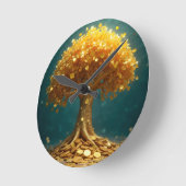 Geldbaum-Wanduhr Runde Wanduhr (Winkel)