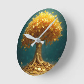Geldbaum-Wanduhr Runde Wanduhr (Winkel)