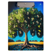 Geldbaum Wohlstand Überfluss an Wohlstand Segnung Klemmbrett (Vorderseite)