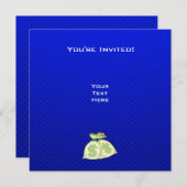 Geldbeutel;Blau Einladung (Vorne/Hinten)