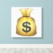 Geldbeutel - Emoji Leinwanddruck (Insitu (Holzboden))