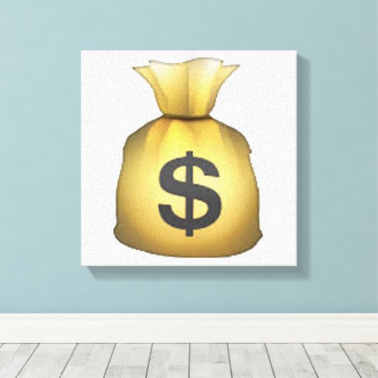 Geldbeutel - Emoji Leinwanddruck (Insitu (Holzboden))